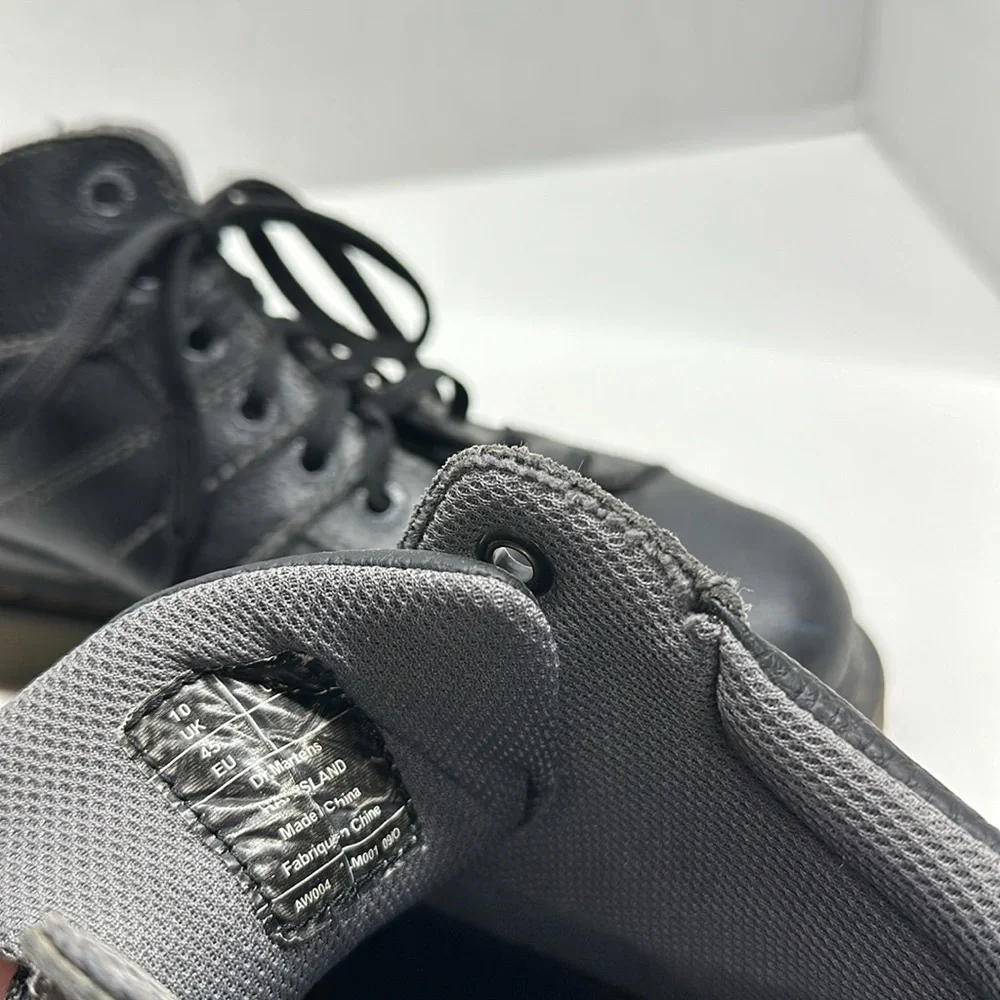 Dr Martens Harrisland Boots Leather Lace Up Work Shoes Docs Black Men's Size 11
